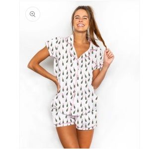 Champagne Bottle Matching Short PJ Set — TOSS Pajamas NWT